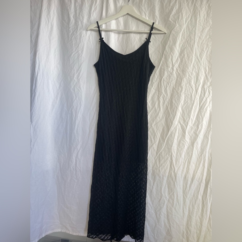 Wild Fable Bow Lace Midi Dress Black Size XS blogger - Picture 2 of 12